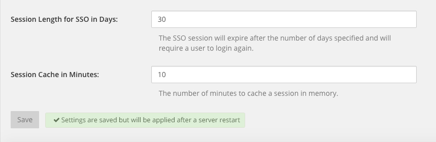 Settings saved